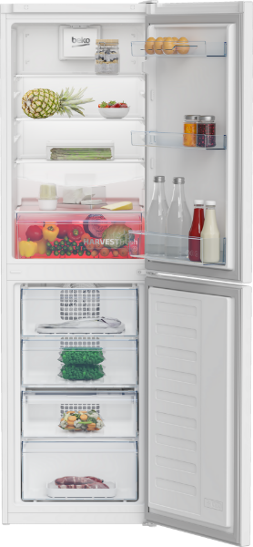 Beko CNG4582VW Fridge Freezer Internal View Pink