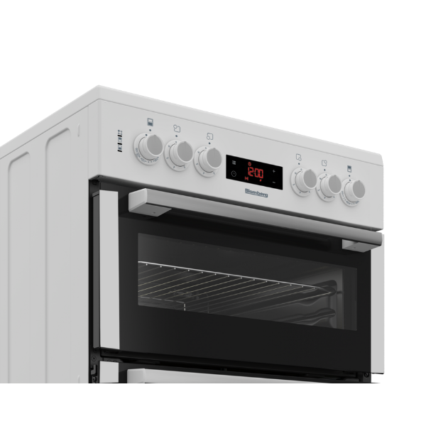 Blomberg HKN65W 60cm Electric Double Oven with Ceramic Hob - White_sidetop