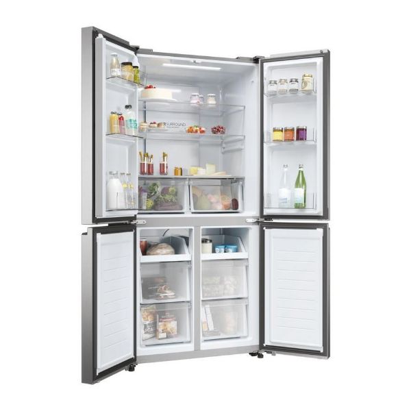 Haier HCR3818ENMM 83.3cm Total No Frost Multi Door Fridge Freezer - Inox_openside