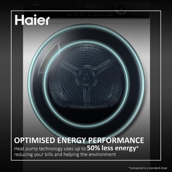 Haier HD90-A2939S-UK 9kg Heat Pump Tumble Dryer - Graphite_front