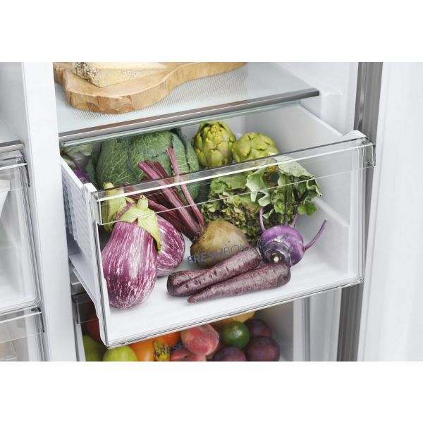 Haier HSR5918DNMP 90.5cm Total No Frost Fridge Freezer - Pt. Inox_veggie