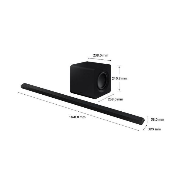 Samsung HW_S800BXU 3.1.2ch Soundbar & Subwoofer - Black_side