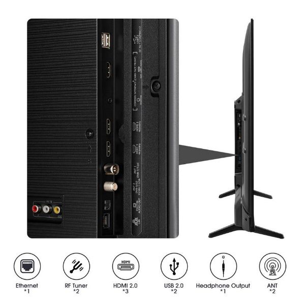 Hisense 43E7KQTUK 43" 4K Ultra HD QLED Smart TV_back