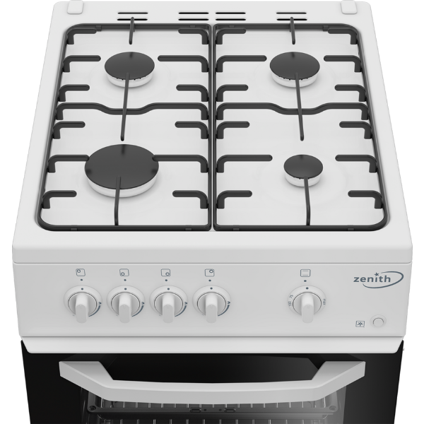 Zenith ZE501W 50cm Gas Single Oven with Gas Hob - White_top