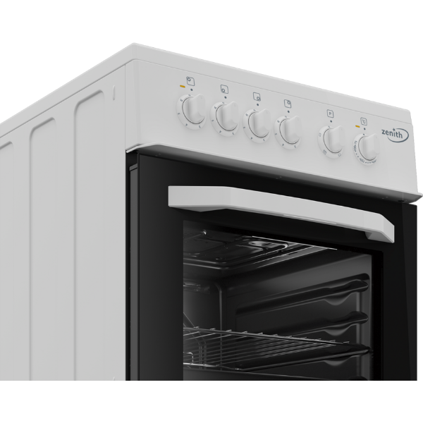 Zenith ZE503W 50cm Electric Single Oven with solid plate - hob White_zoom