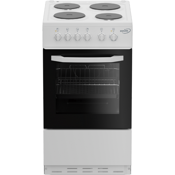 Zenith ZE503W 50cm Electric Single Oven with solid plate - hob White_main