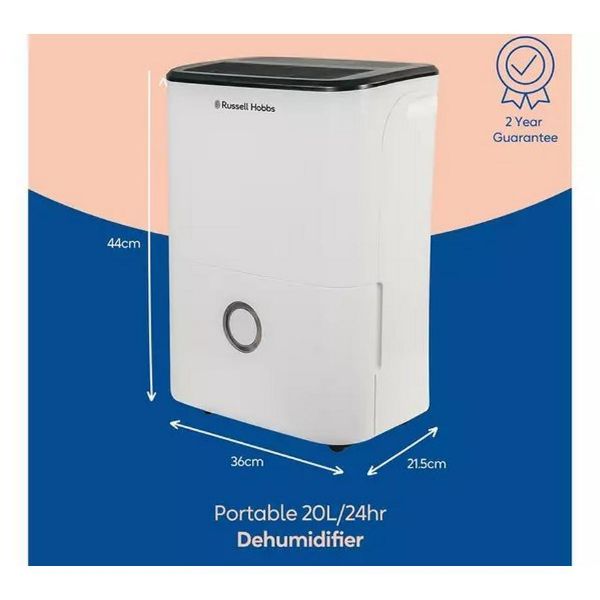 Russell Hobbs RHDH2002 20L Dehumidifier - White & Black_spec