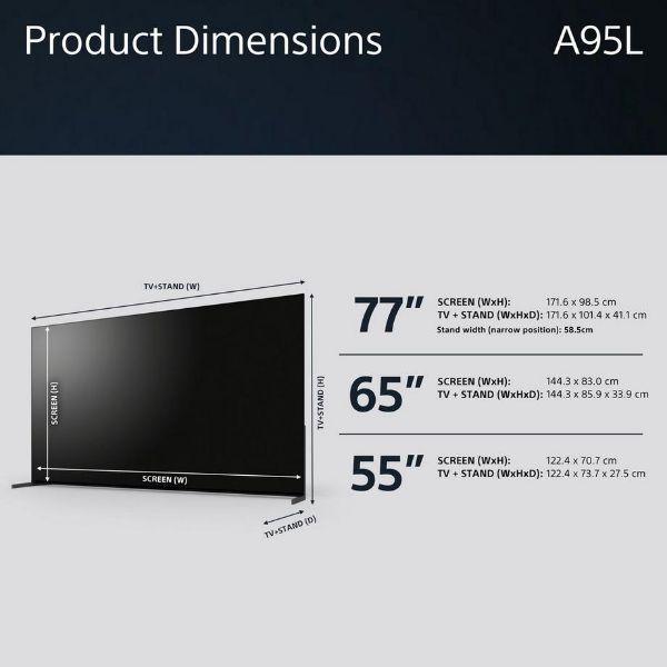 Sony XR65A95LU 65"4K UHD HDR Google Smart TV_dimen