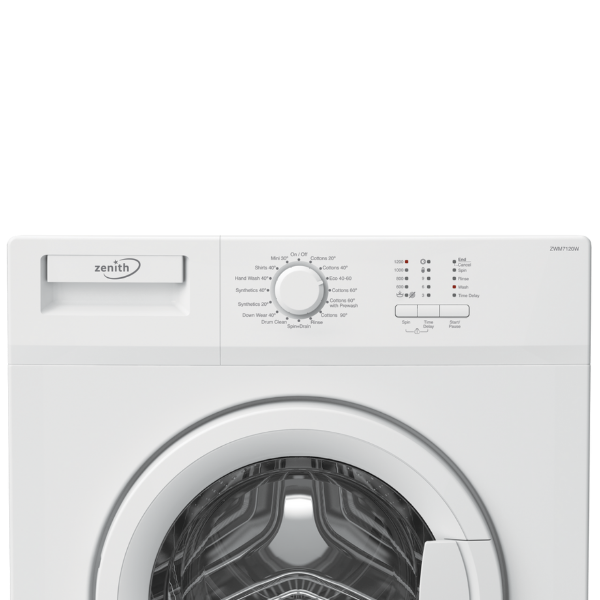 Zenith ZWM7120W 7kg 1200 Spin Slim Depth Washing Machine - White_top