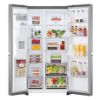 LG GSLV50PZXL 91.3cm Frost Free American Style Fridge Freezer - Shiny Steel_open