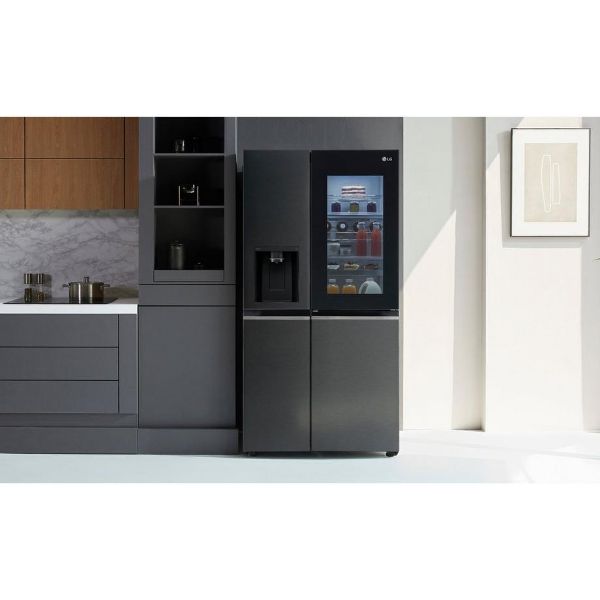 LG GSXV90MCAE Frost Free American Style Fridge Freezer - Matt Black_view
