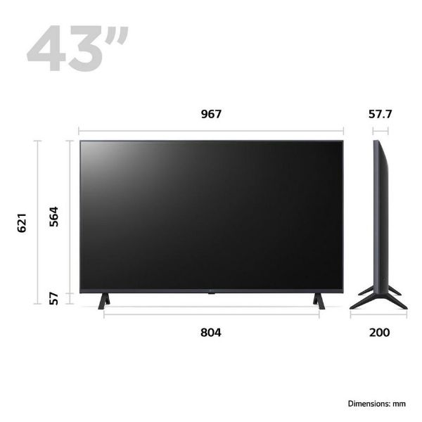 LG 43UR78006LK_AEK 43" 4K Smart LED TV_dimen