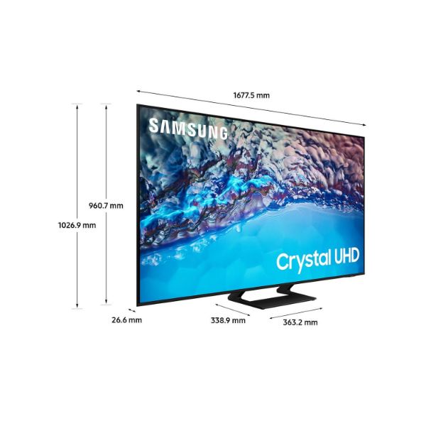 Samsung UE75BU8500KXXU 75" 4K HDR LED Smart TV with Voice Assistants_dimen
