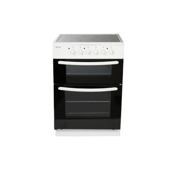 Haden HE60DOMW 60cm Double Oven Electric Cooker with Ceramic Hob - White_main