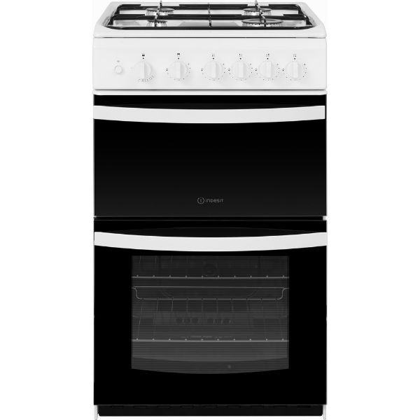 Picture of Indesit ID5G00KMW 50cm Freestanding Double Oven Gas Cooker in White - Discontinued