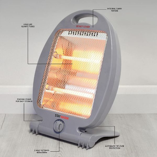 Picture of Lloytron F2102GR 2 Bar Quartz 800W Halogen Heater