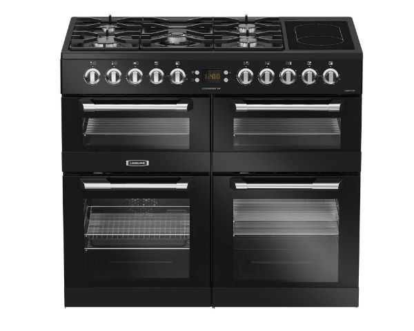 Picture of Leisure CS100F520K Cuisinemaster 100cm Dual Fuel Range Cooker with Three Ovens in Black