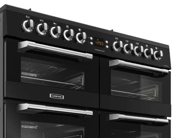 Picture of Leisure CS100F520K Cuisinemaster 100cm Dual Fuel Range Cooker with Three Ovens in Black