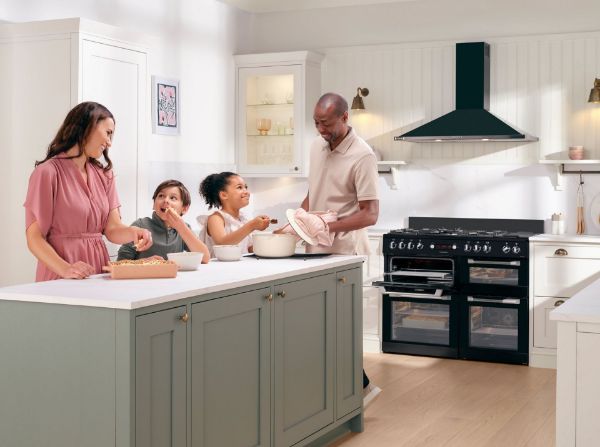 Picture of Leisure CS110F722K Cuisinemaster 110cm Dual Fuel Range Cooker with Three Ovens in Black