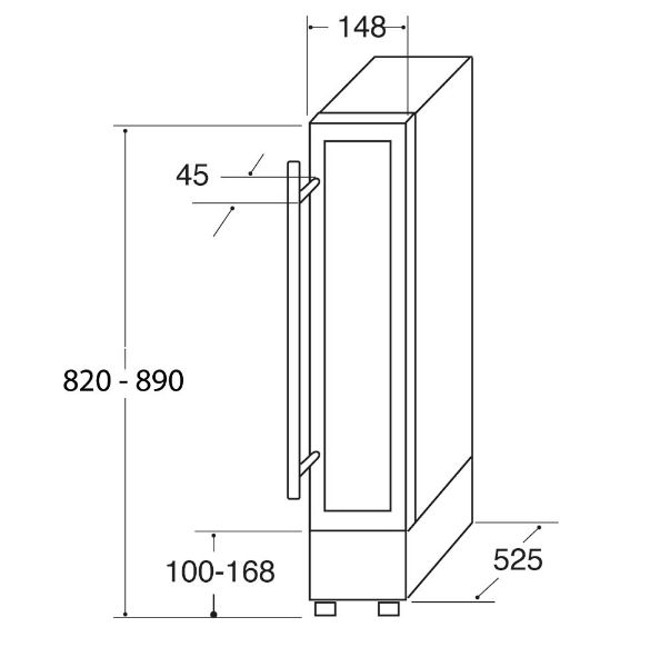 Picture of CDA FWC153SS Freestanding/Under Counter Slimline Wine Cooler