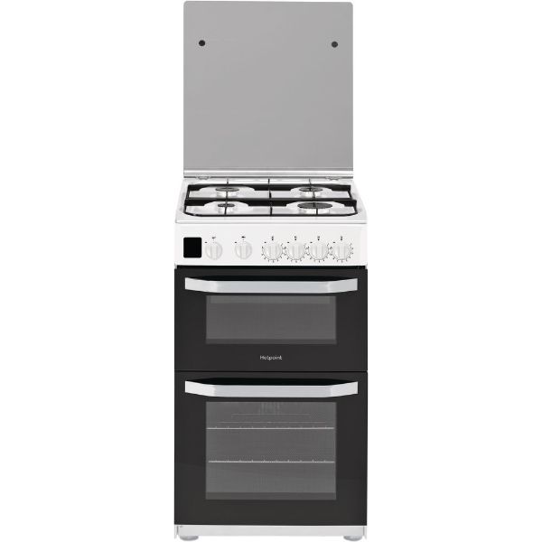 Picture of Hotpoint HD5G00CCW 50cm Twin Cavity Gas Cooker in White-duplicate