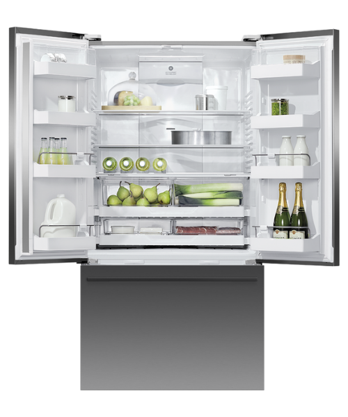 Picture of Fisher and Paykel RF540ADUB6 90cm French Door Fridge Freezer in Black with Ice and Water-Discontinued