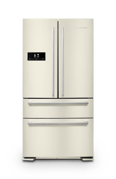 Picture of Rangemaster 127850 DXD21 American Style Fridge Freezer in Ivory with Chrome Trim-Discontinued-RDXD21IV/C