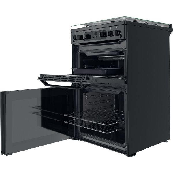 Picture of Hotpoint HDM67G0CCB Double Oven Gas Cooker with Catalytic Main Oven in Black