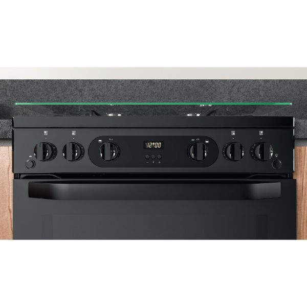 Picture of Hotpoint HDM67G0CCB Double Oven Gas Cooker with Catalytic Main Oven in Black