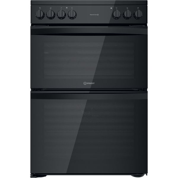 Picture of Indesit ID67V9KMBUK Freestanding Double Oven Electric Cooker in Black with Steam&Clean