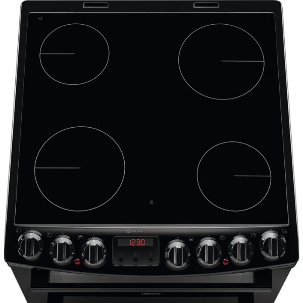Picture of Zanussi ZCV69360BA 60cm Double Oven Electric Cooker with Ceramic Hob and PlusSteam