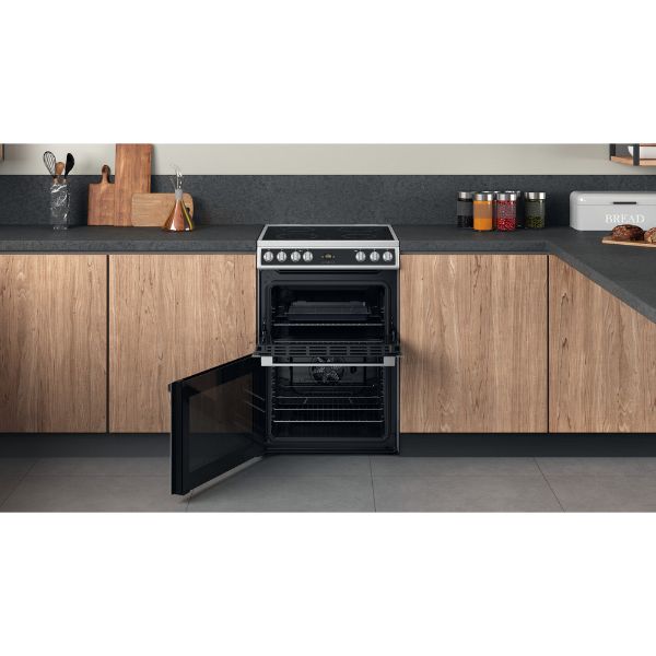 Picture of Hotpoint HDT67V9H2CX 60cm Freestanding Double Oven Electric Cooker with XL Cavity-Discontinued