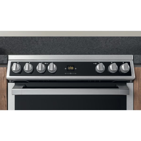 Picture of Hotpoint HDT67V9H2CX 60cm Freestanding Double Oven Electric Cooker with XL Cavity-Discontinued