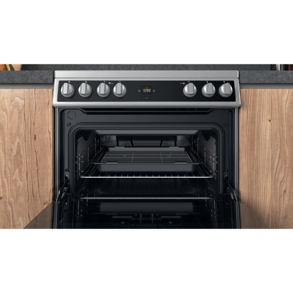 Picture of Hotpoint HDT67V9H2CX 60cm Freestanding Double Oven Electric Cooker with XL Cavity-Discontinued