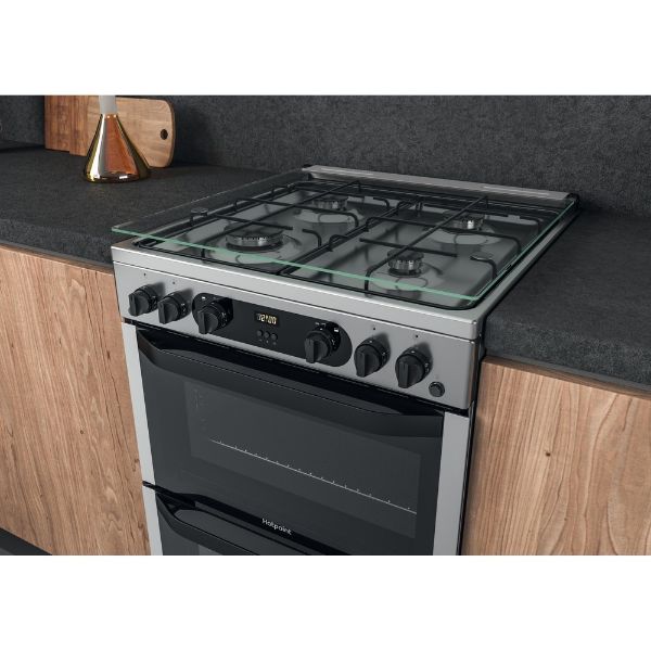 Picture of Hotpoint HDM67G0CCX Double Oven Gas Cooker in Inox
