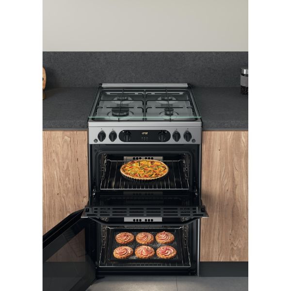 Picture of Hotpoint HDM67G0CCX Double Oven Gas Cooker in Inox