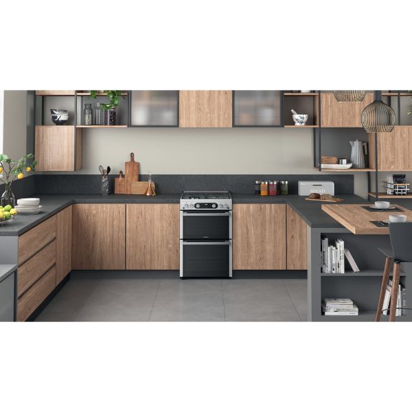Picture of Hotpoint HDM67G0C2CX Double Cooker in Inox Silver