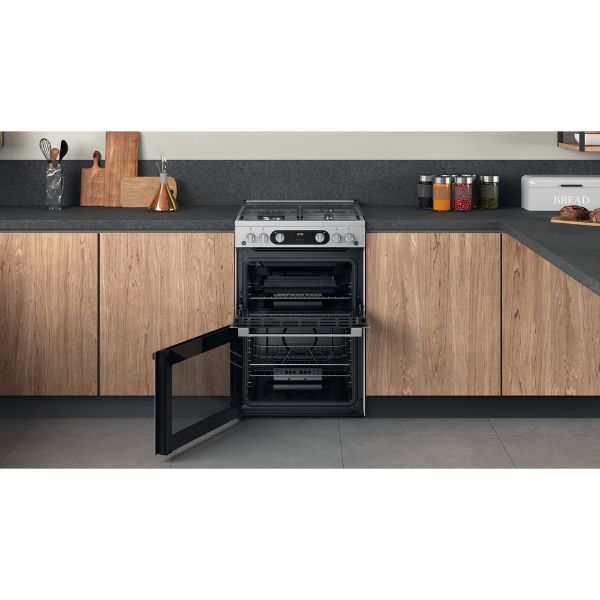 Picture of Hotpoint HDM67G0C2CX Double Cooker in Inox Silver