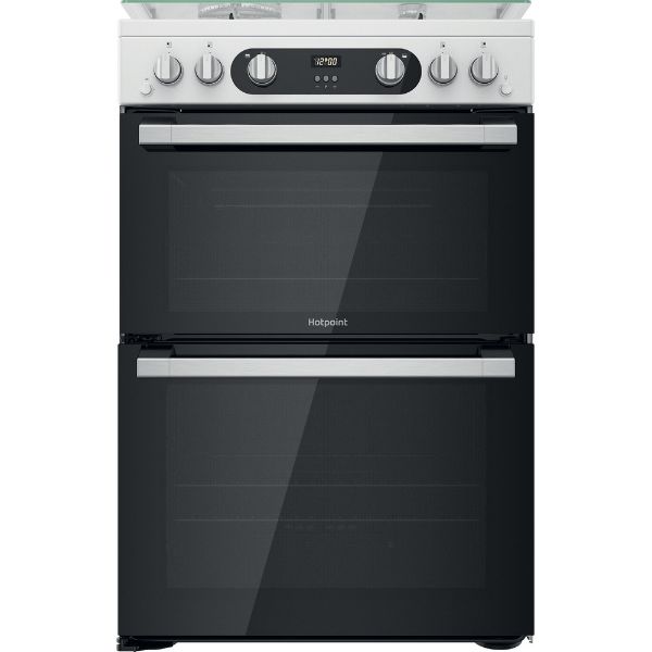 Picture of Hotpoint HD67G02CCW Freestanding Double Oven Gas Cooker in White - Discontinued