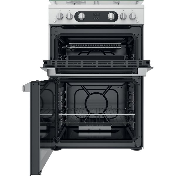 Picture of Hotpoint HD67G02CCW Freestanding Double Oven Gas Cooker in White - Discontinued