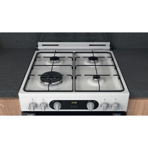 Picture of Hotpoint HD67G02CCW Freestanding Double Oven Gas Cooker in White - Discontinued
