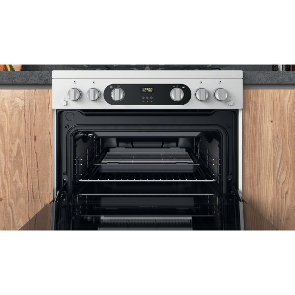 Picture of Hotpoint HD67G02CCW Freestanding Double Oven Gas Cooker in White - Discontinued