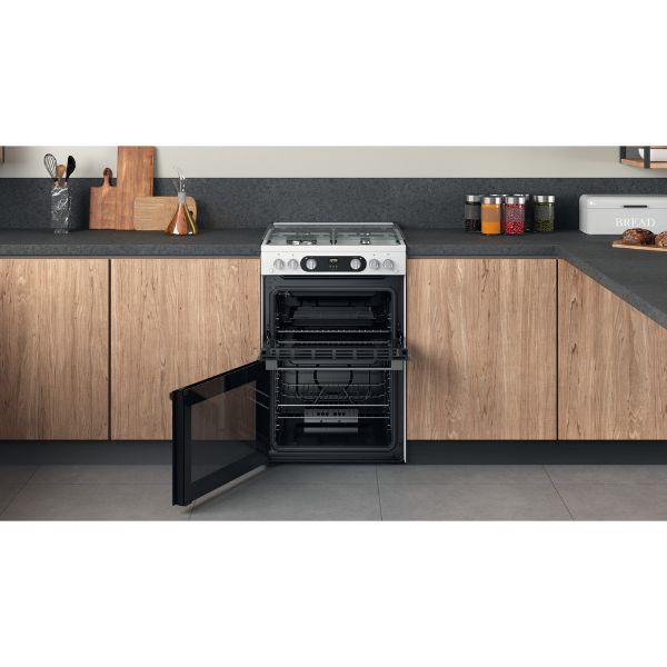 Picture of Hotpoint HD67G02CCW Freestanding Double Oven Gas Cooker in White - Discontinued