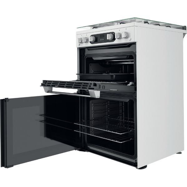 Picture of Hotpoint HD67G02CCW Freestanding Double Oven Gas Cooker in White - Discontinued