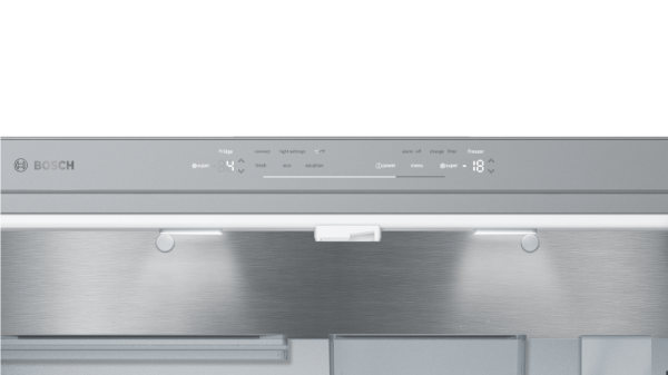 Picture of Bosch KFF96PIEP Serie 8 American Style Fridge Freezer with French Doors and Bottom Freezer in Stainless Steel
