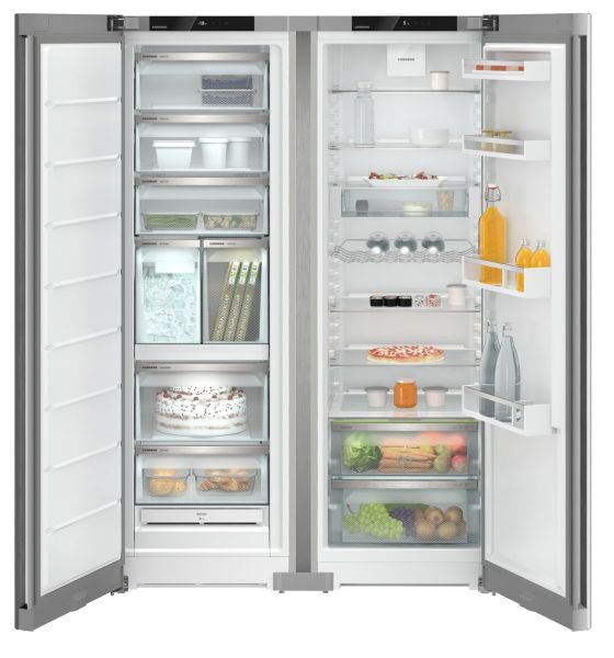 Picture of Liebherr XRFSF5240 Plus NoFrost Side-by-Side Combination Freestanding Fridge Freezer in Silver
