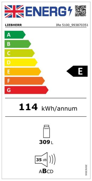 Liebherr IXRF5100 Integrated Side-by-Side Fridge Freezer with Pure NoFrost_energy rating
