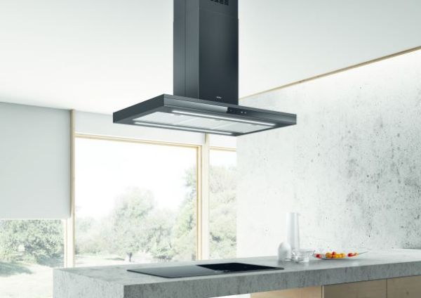 Picture of Elica ADELE-ISL-BLK Adele Island 90cm Cooker Hood in Matt Black - Discontinued