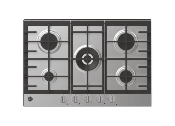 Picture of Hoover HHG75WK3X 75cm Gas Hob with 5 Burners in Stainless Steel-Discontinued