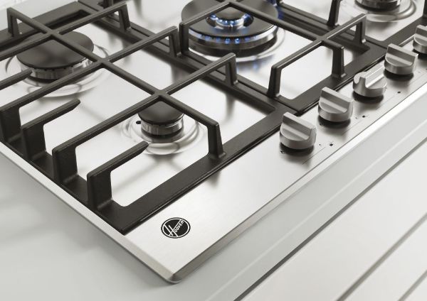 Picture of Hoover HHG75WK3X 75cm Gas Hob with 5 Burners in Stainless Steel-Discontinued